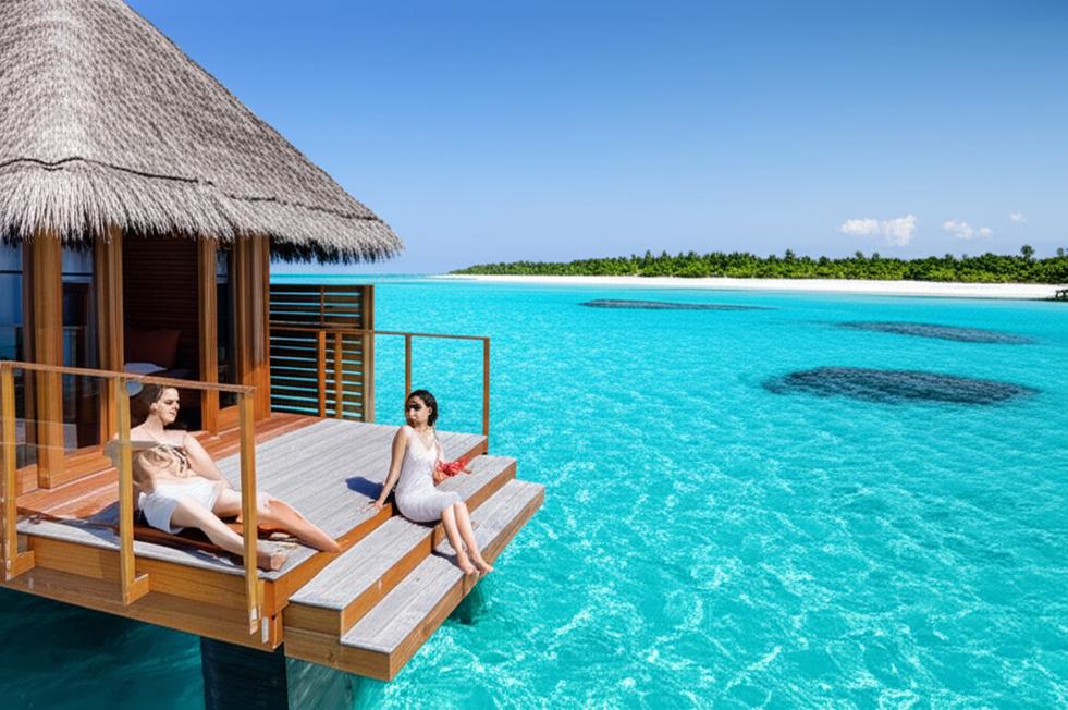 Overwater bungalow in Maldives, perfect holiday.