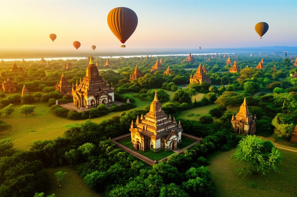 Vé máy bay Myanmar: Ngắm bình minh Bagan kỳ vĩ.
