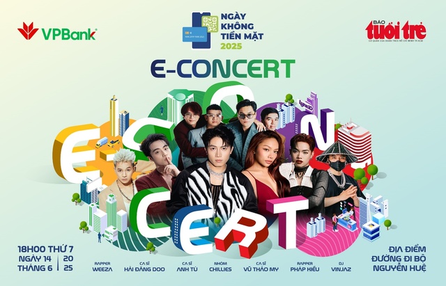 Dàn sao đình đám đổ bộ VPBank E-Concert tại Ngày không tiền mặt 2025 dan sao dinh dam do bo vpbank e concert tai ngay khong tien mat 2025