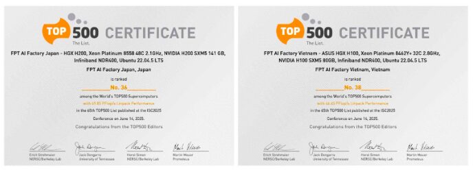Hai Nhà Máy AI Của FPT Lọt TOP500 Siêu Máy Tính Mạnh Nhất Thế Giới