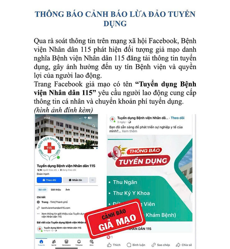 Bệnh viện khốn đốn vì bị mạo danh lừa đảo benh vien khon don vi bi mao danh lua dao