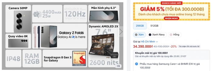 Cuộc cách mạng Galaxy Z Fold7 khiến Z Fold6 rớt giá thảm hại hơn chục triệu đồng 2 Cuộc cách mạng Galaxy Z Fold7 khiến Z Fold6 rớt giá thảm hại hơn chục triệu đồng