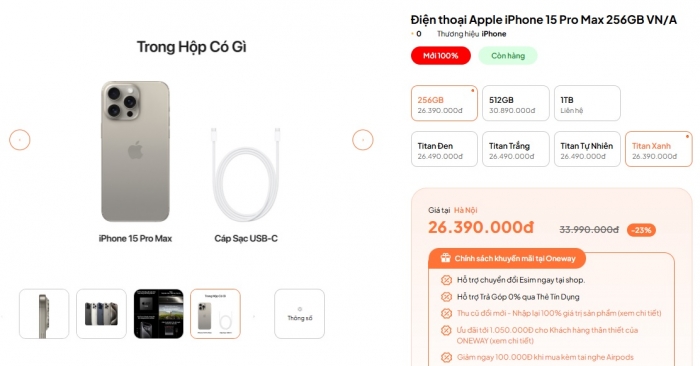 iPhone 15 Pro Max rẻ cháy sàn, trang bị không chênh iPhone 16 Pro Max nhiều tiết kiệm 3 triệu đồng iphone 15 pro max re chay san trang bi khong chenh iphone 16 pro max nhieu tiet kiem 3 trieu dong